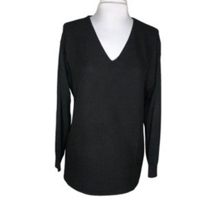 Ella Moss --V-Neck Long Sleeve Horizontal Ribbed Tunic Sweater Size L